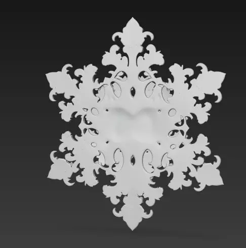 Christmas Star Decorative Medallion 3D Model 3D print model_2