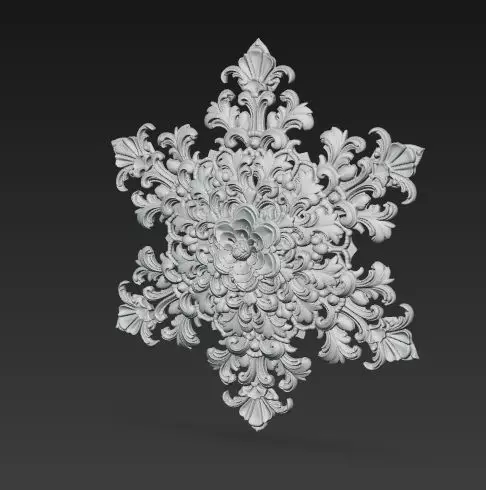 Christmas Star Decorative Medallion 3D Model 3D print model_34