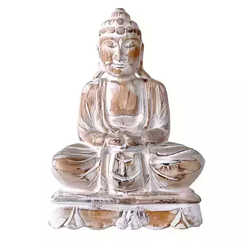 Antique Wooden Sitting Buddha