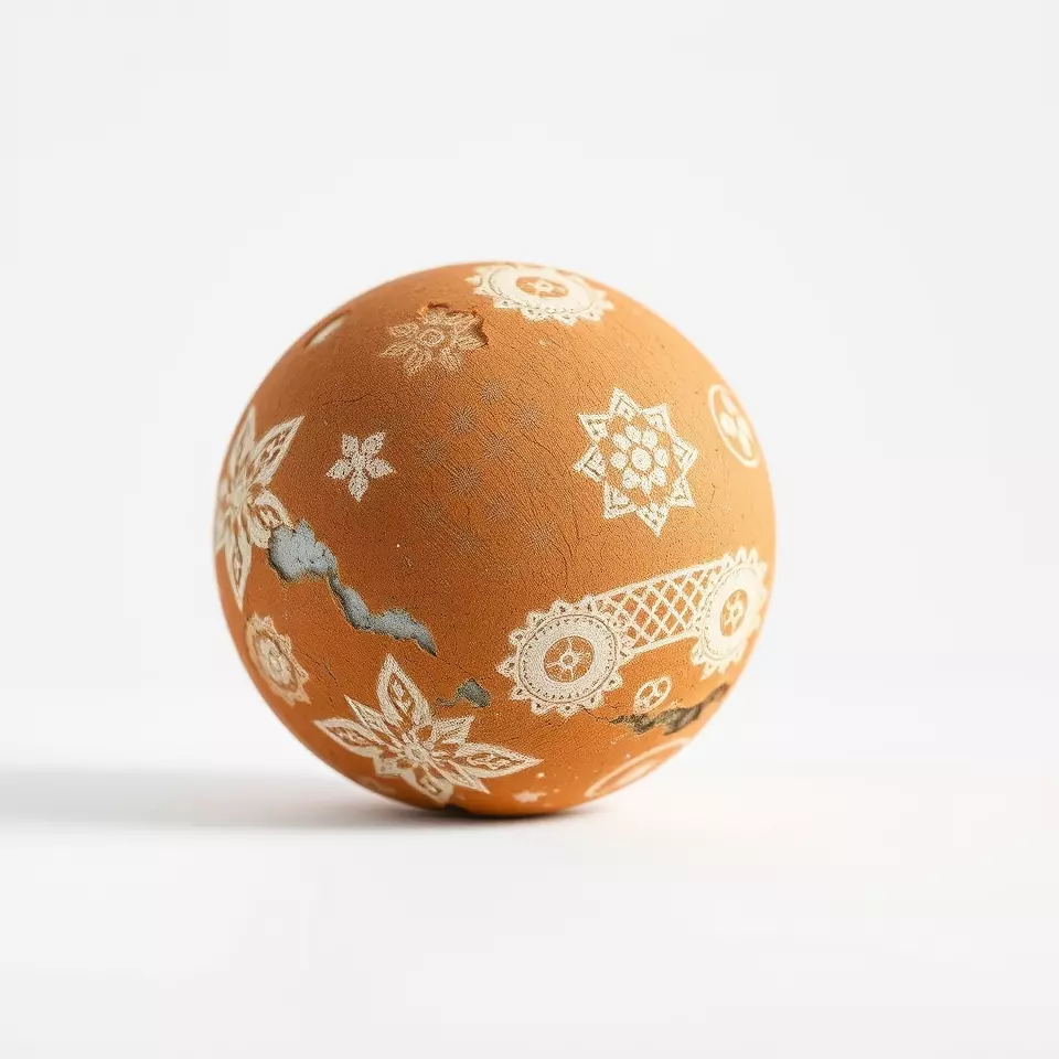 Terracotta Floral Engraved HQ PBR Textures Set Texture_2