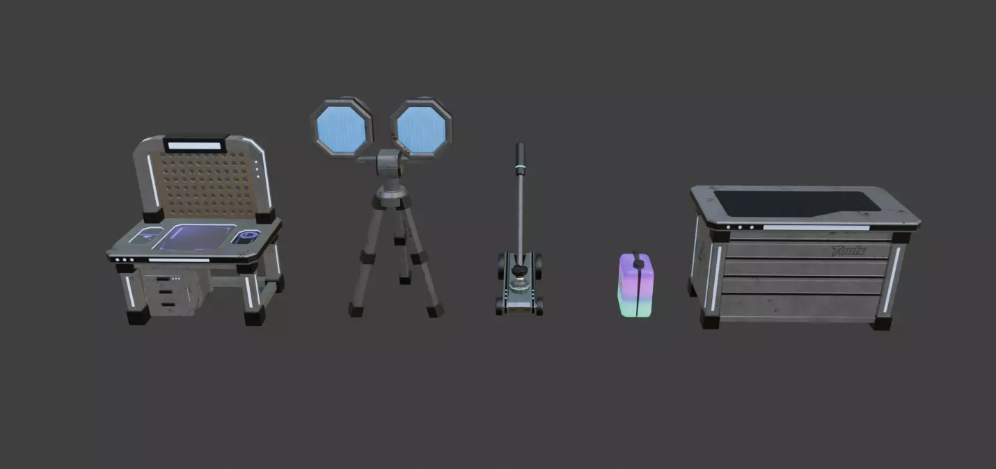 Industrial Workshop Pack  Sci-Fi Low Poly Props for Games Low-poly 3D model_9
