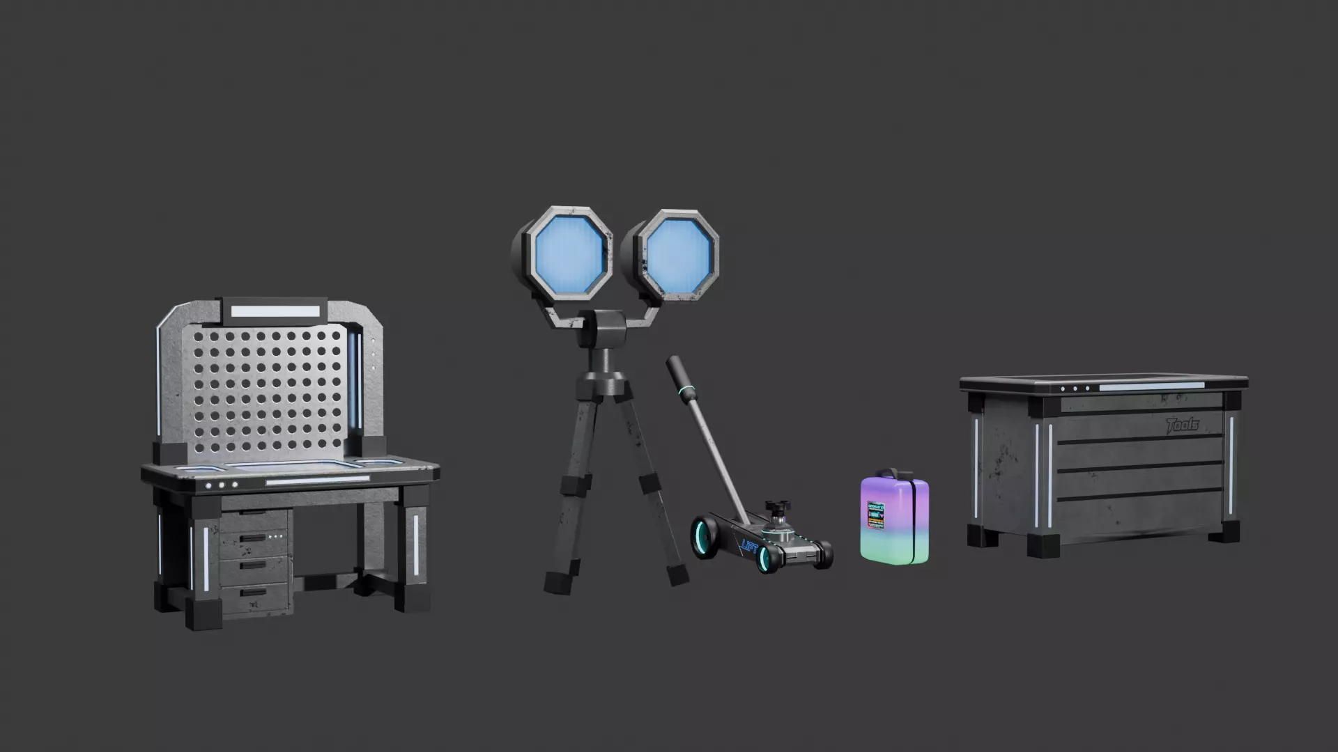 Industrial Workshop Pack  Sci-Fi Low Poly Props for Games Low-poly 3D model_2