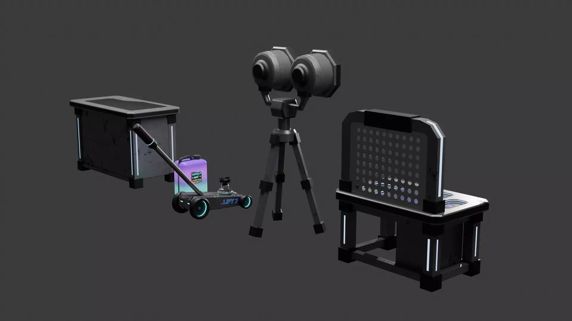 Industrial Workshop Pack  Sci-Fi Low Poly Props for Games Low-poly 3D model_3