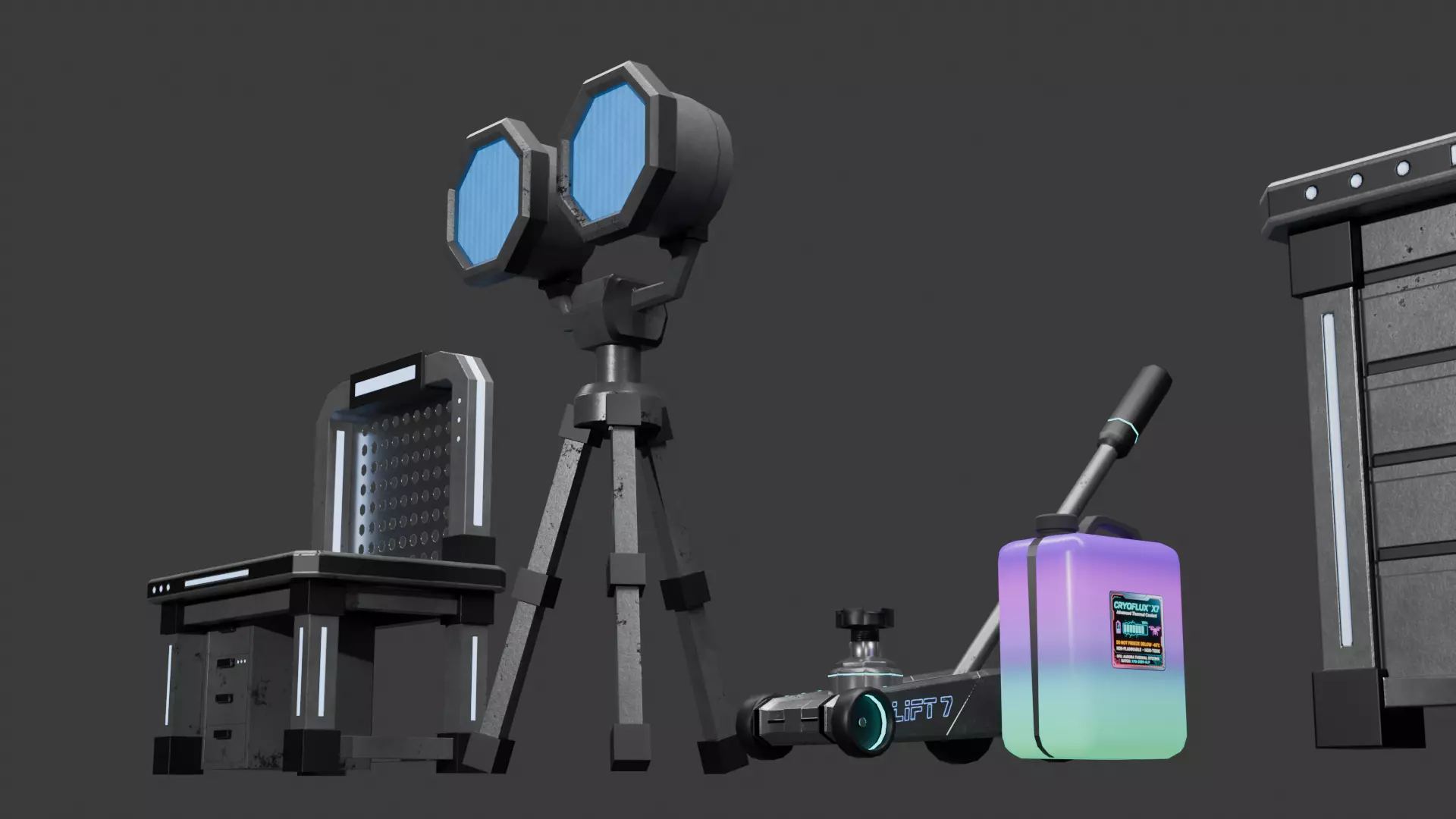 Industrial Workshop Pack  Sci-Fi Low Poly Props for Games Low-poly 3D model_5