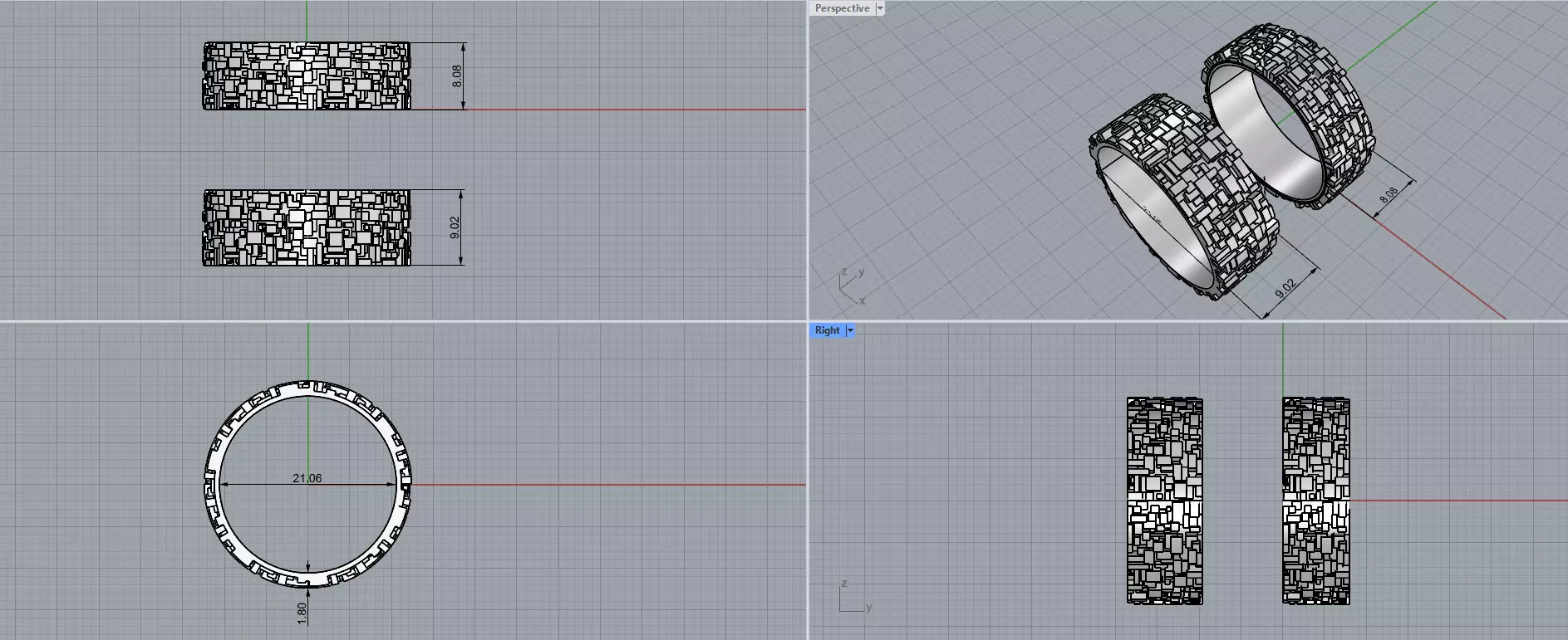 Anelli fedi cubi 3D print model_5