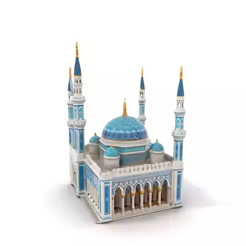 Ornate Blue Mosque model pack Low-poly 3D model