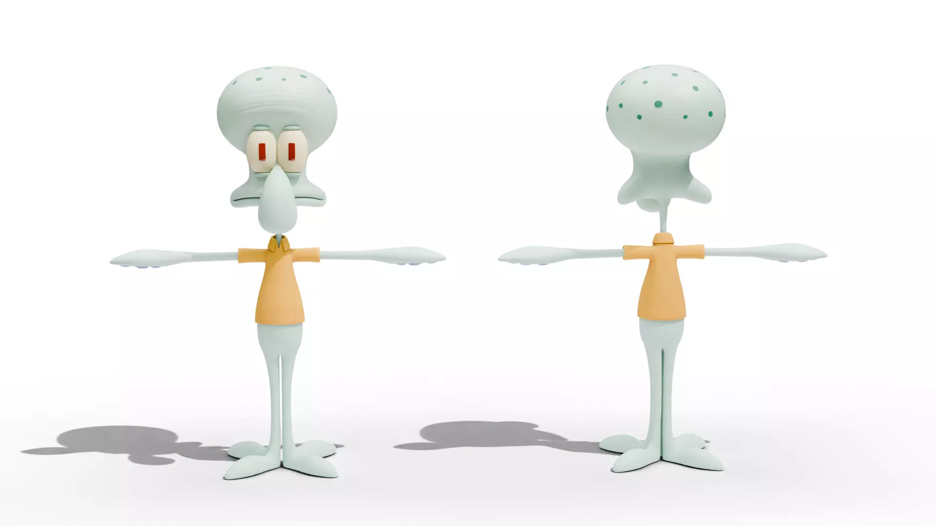 Squidward Tentacles - SpongeBob Low-poly 3D model_9