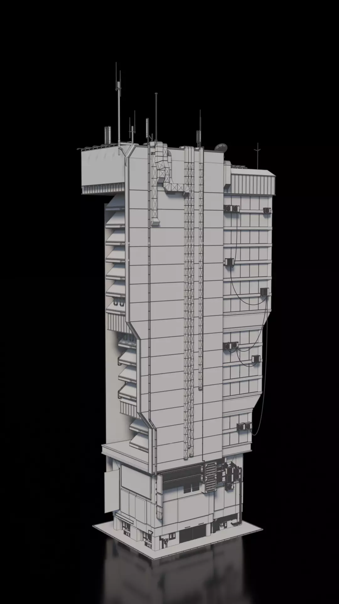 Cyberpunk building 30 3D model_4