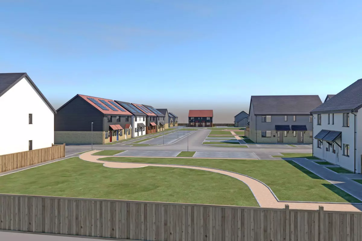 Typical  peaceful UK modern suburb neighbourhood 3D model_13