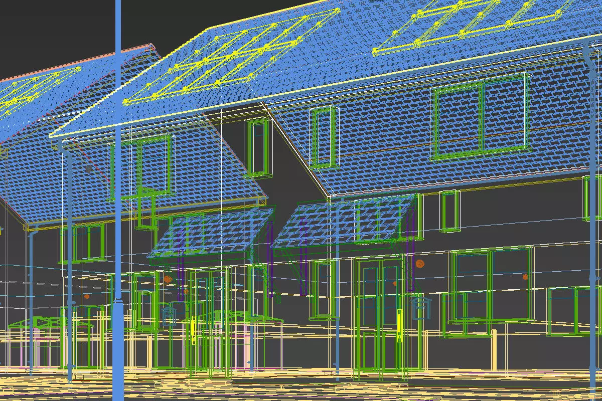 Typical  peaceful UK modern suburb neighbourhood 3D model_19
