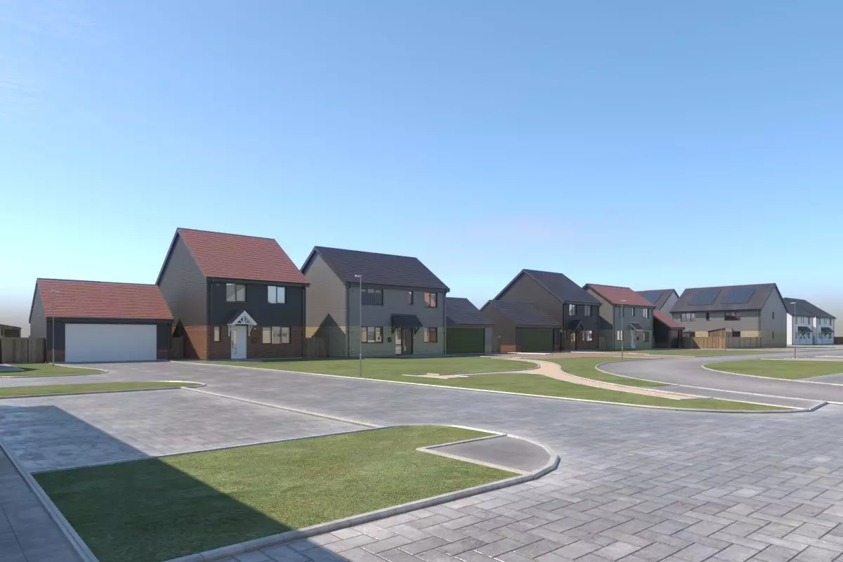Typical  peaceful UK modern suburb neighbourhood 3D model_9