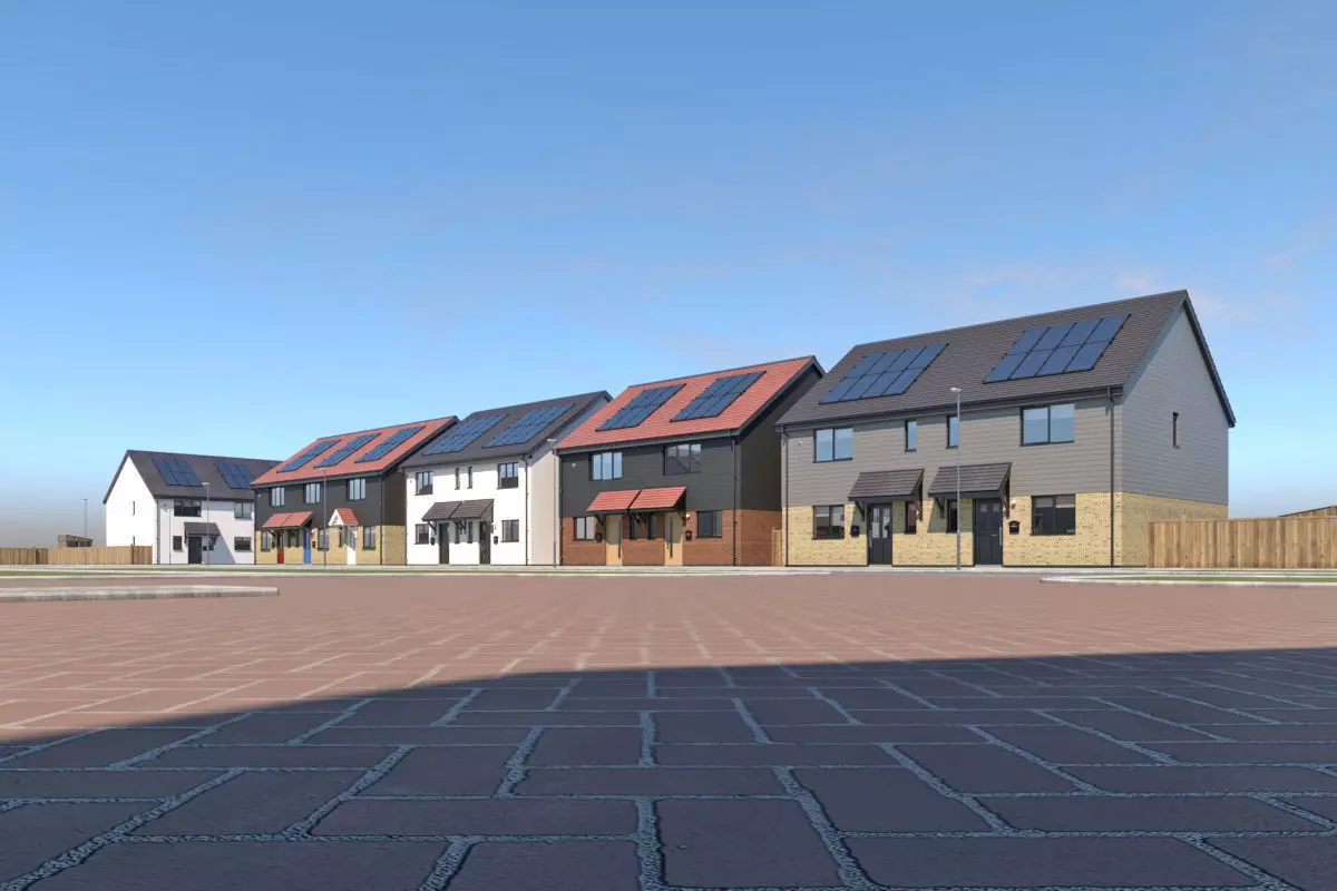 Typical  peaceful UK modern suburb neighbourhood 3D model_12