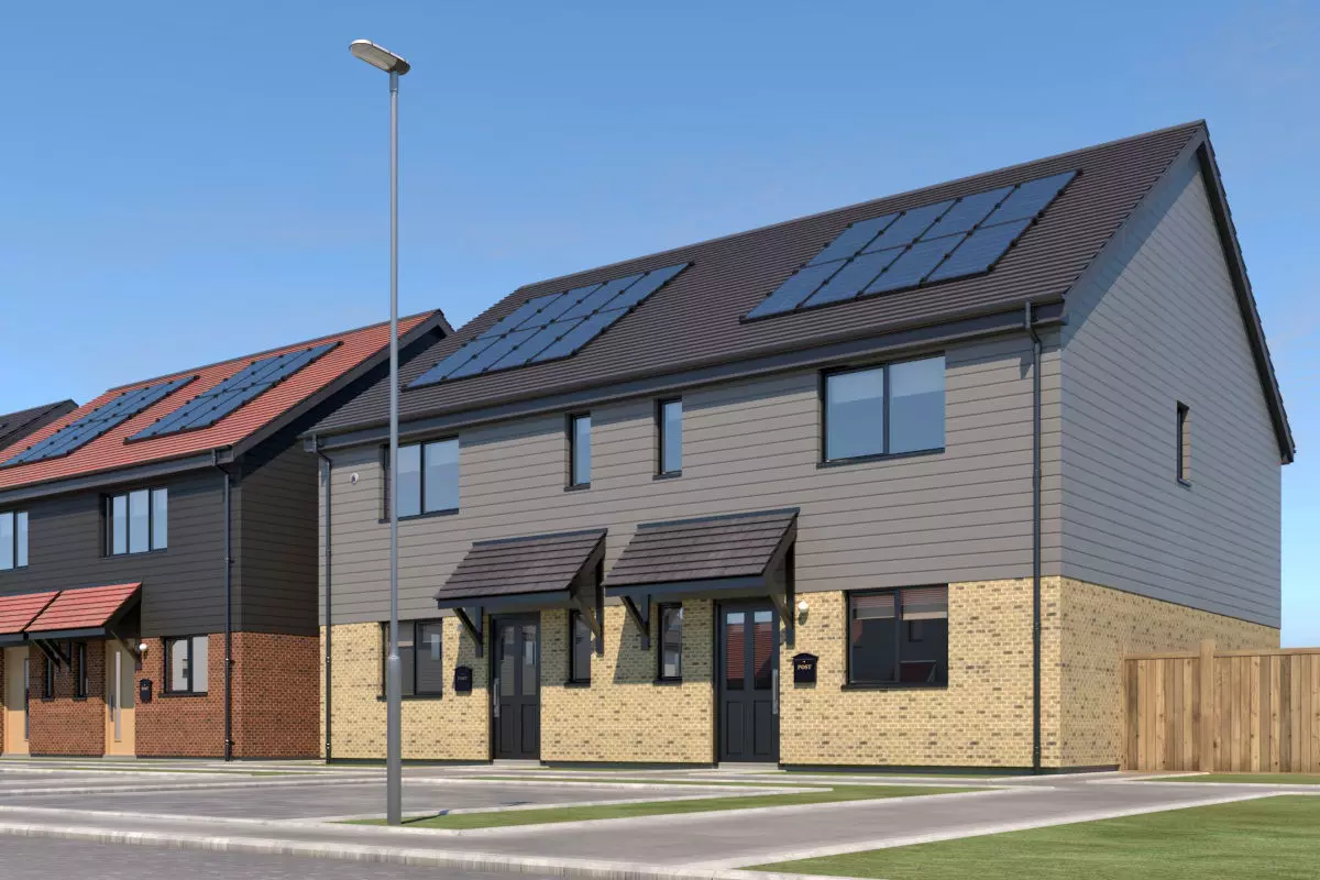 Typical  peaceful UK modern suburb neighbourhood 3D model_7