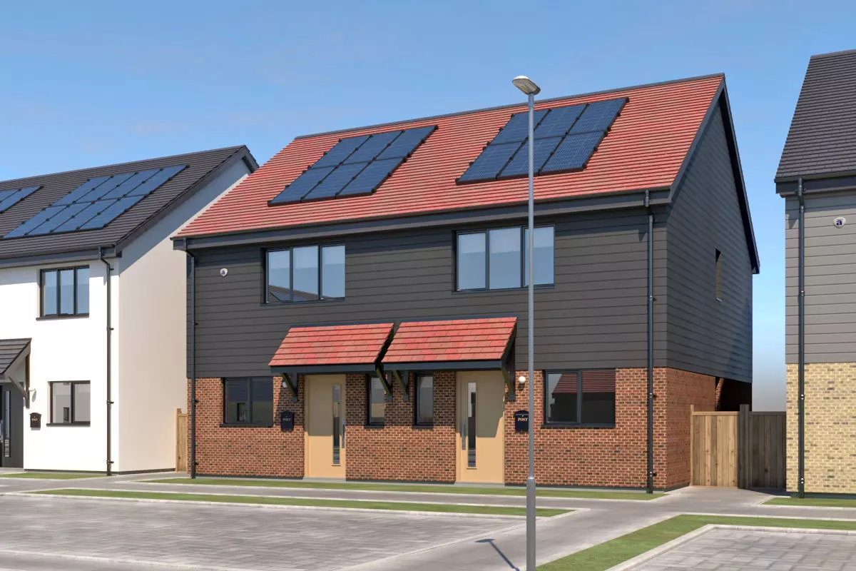 Typical  peaceful UK modern suburb neighbourhood 3D model_6