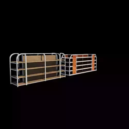 Supermarket retail shelves 3D model