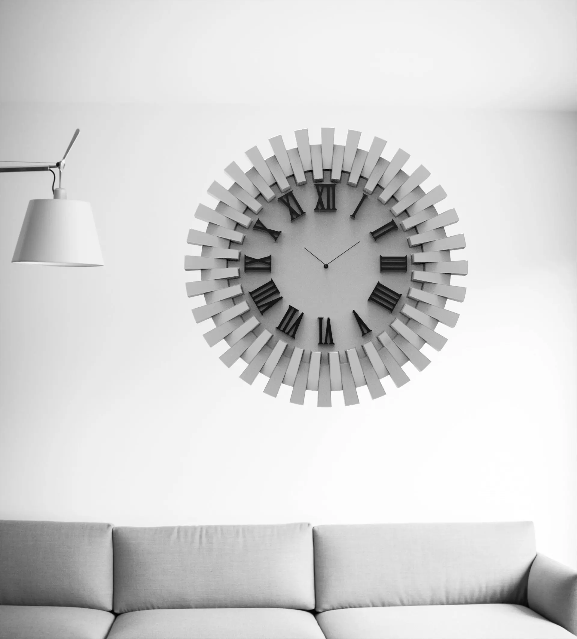 20 cm wall clock 3D print model_1