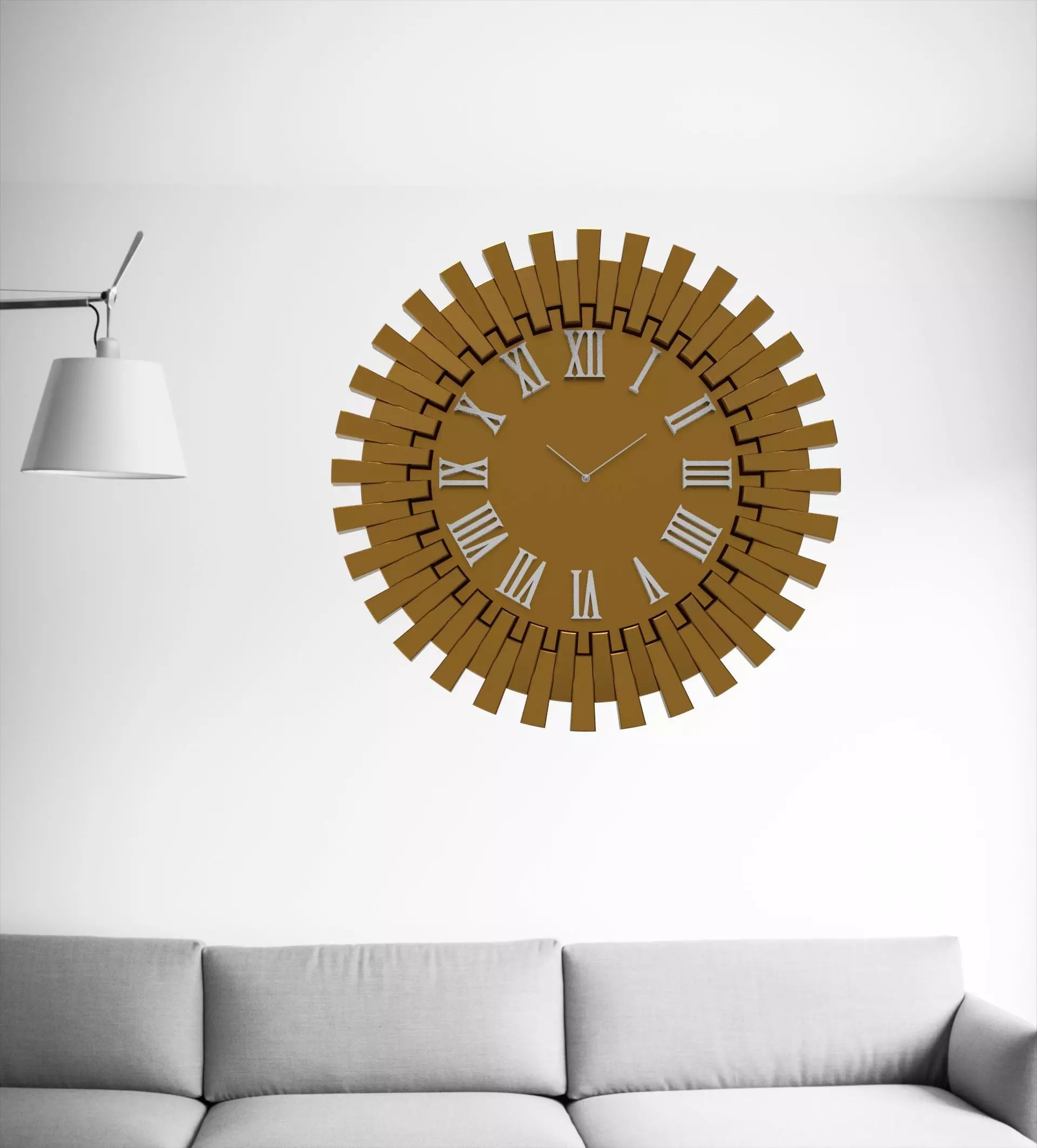 20 cm wall clock 3D print model_0