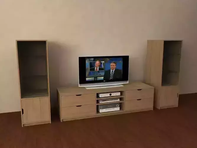 TV Stand and Cabinet 3ds Max 3D Model with Renders