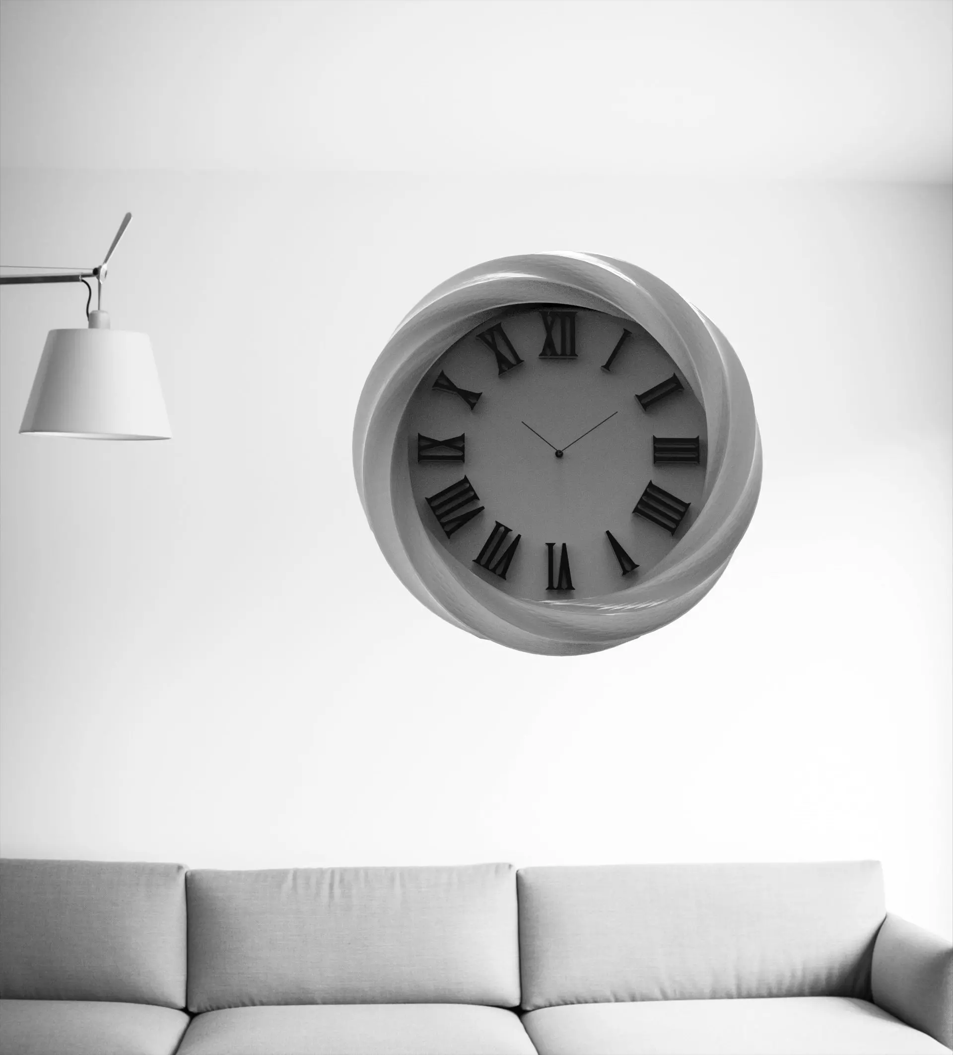 Wall clock 20 cm 3D print model_4