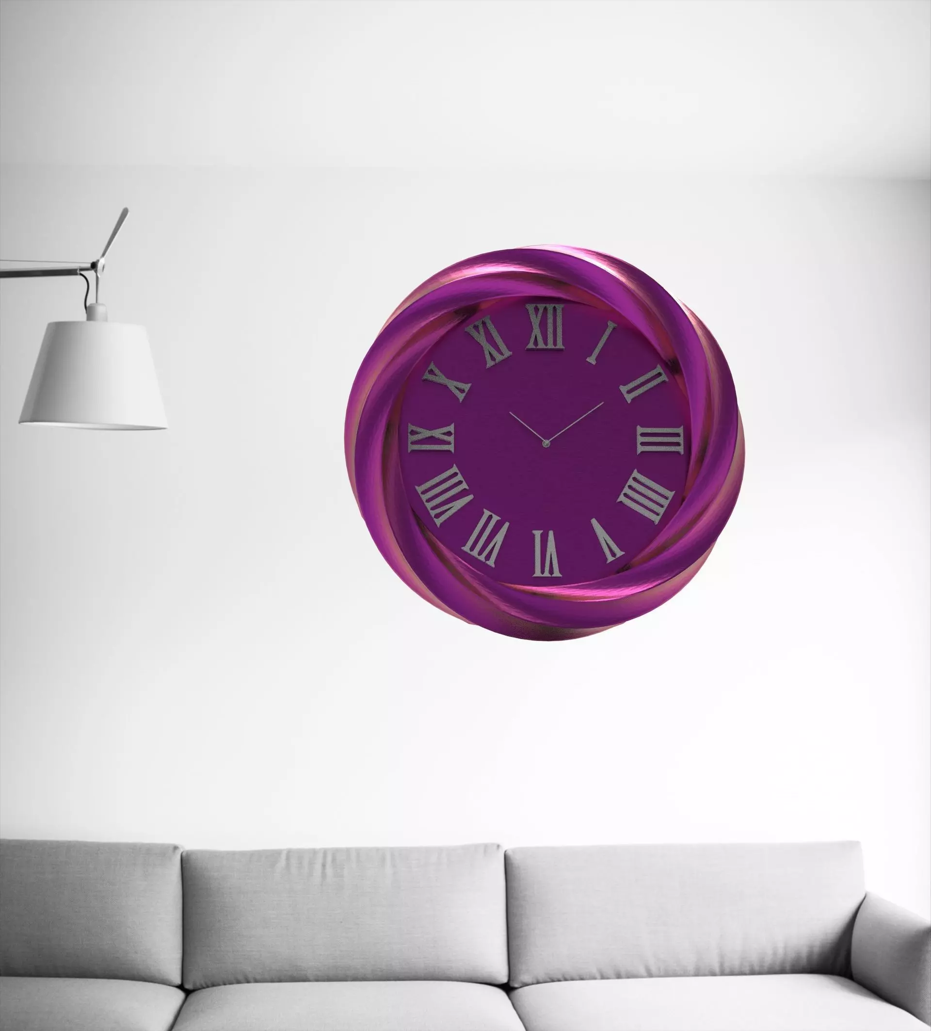 Wall clock 20 cm 3D print model_1