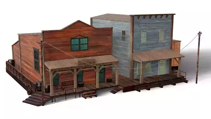 3D Western Houses model