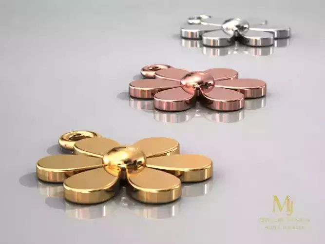 Minimal Flower Pendant Jewelry 3D Model