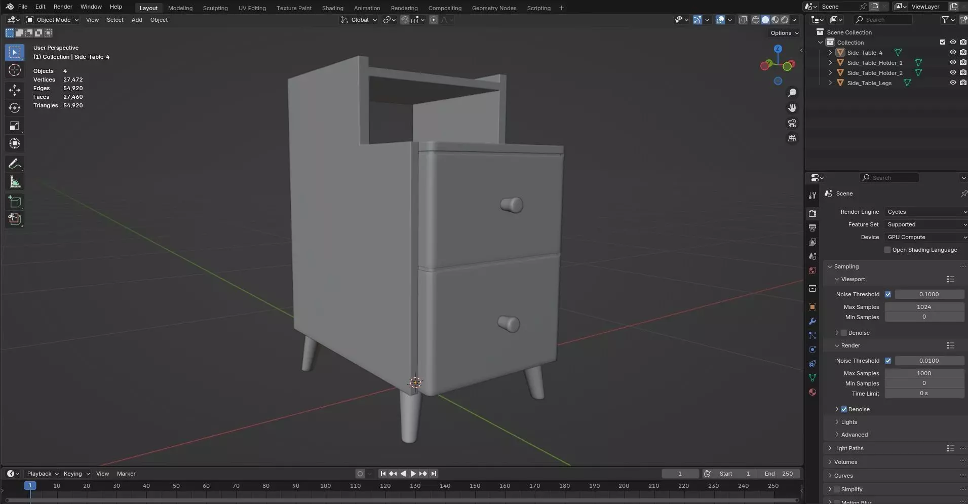 Side Table CG32 3D model_7