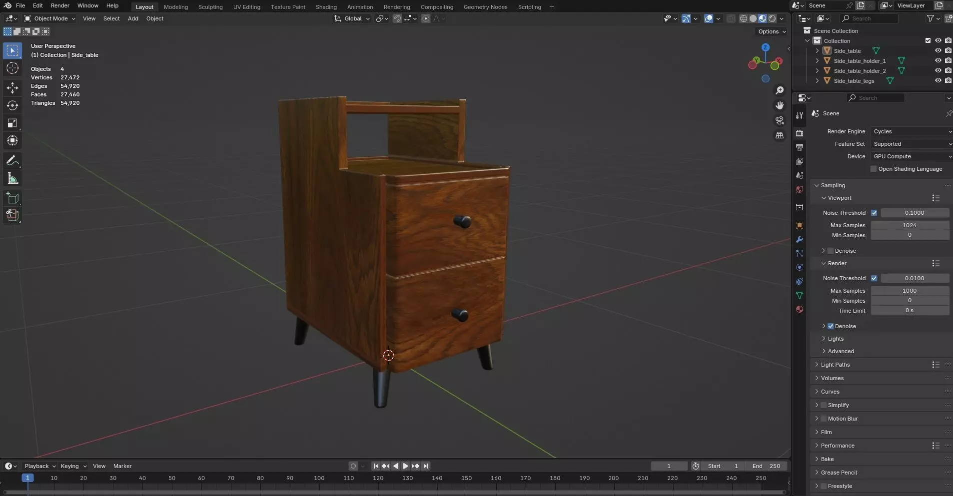 Side Table CG32 3D model_8