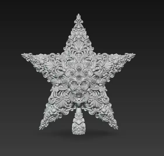 Christmas Star Majestic and Detailed Decorative 3D Model 3D print model_3