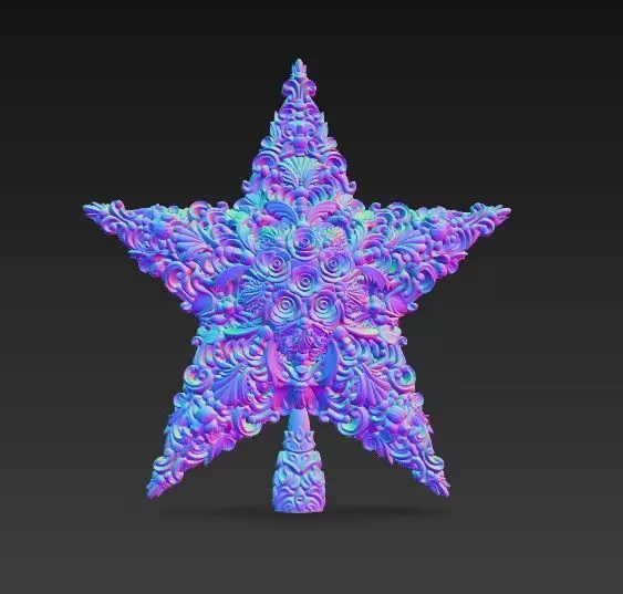 Christmas Star Majestic and Detailed Decorative 3D Model 3D print model_13