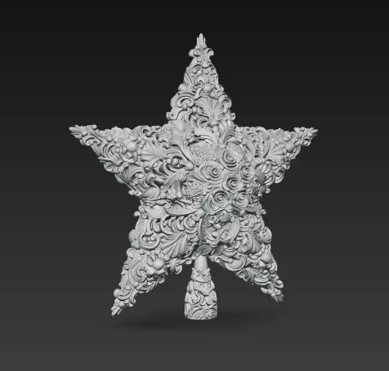 Christmas Star Majestic and Detailed Decorative 3D Model 3D print model_24