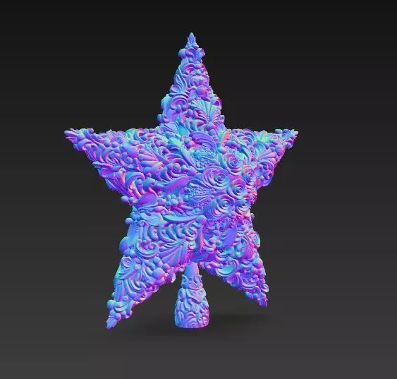 Christmas Star Majestic and Detailed Decorative 3D Model 3D print model_5