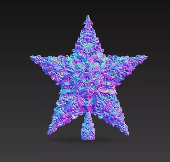 Christmas Star Majestic and Detailed Decorative 3D Model 3D print model_9