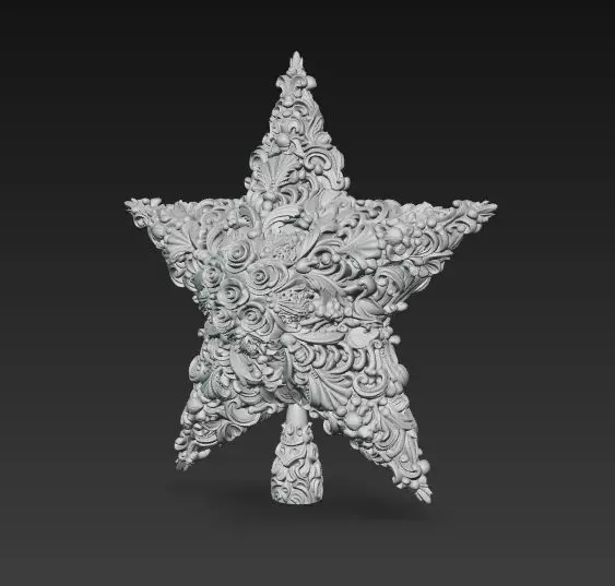 Christmas Star Majestic and Detailed Decorative 3D Model 3D print model_2