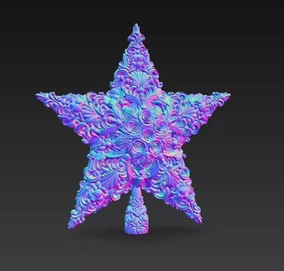 Christmas Star Majestic and Detailed Decorative 3D Model 3D print model_4