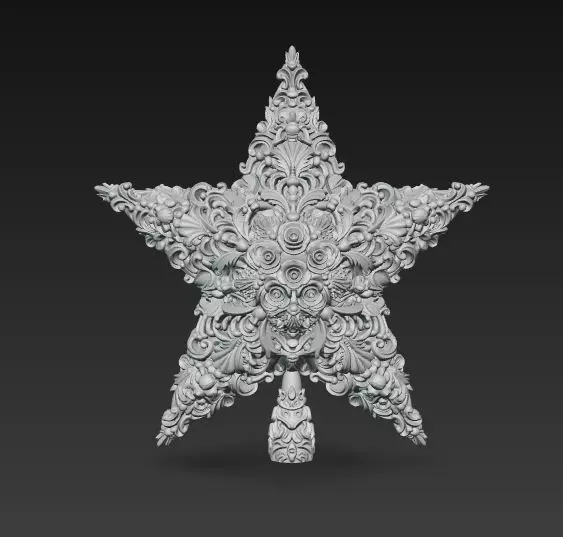 Christmas Star Majestic and Detailed Decorative 3D Model 3D print model_23