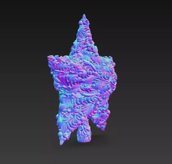 Christmas Star Majestic and Detailed Decorative 3D Model 3D print model_6