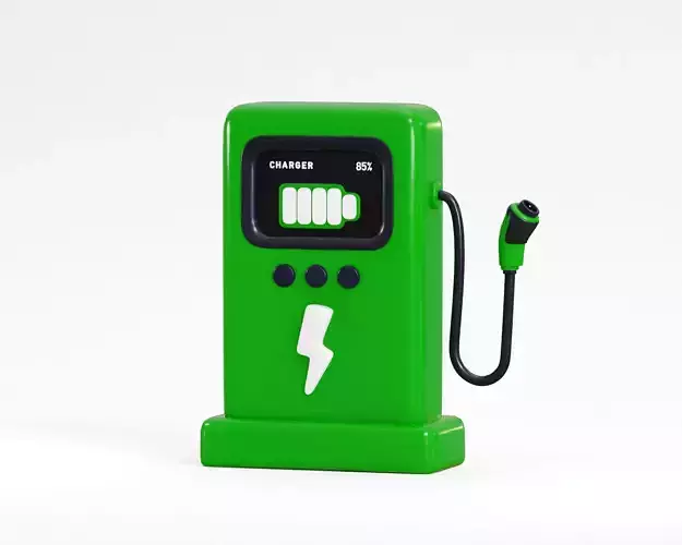 Cartoon Electric Vehicle Charging Station
