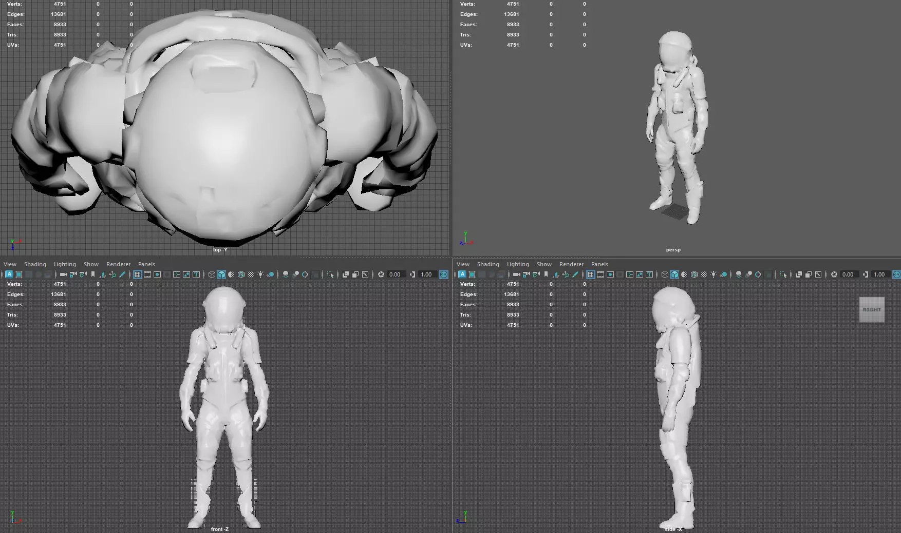 Futuristic Astronaut Space Suit - Low Poly Game-Ready 3D Model Low-poly 3D model_7
