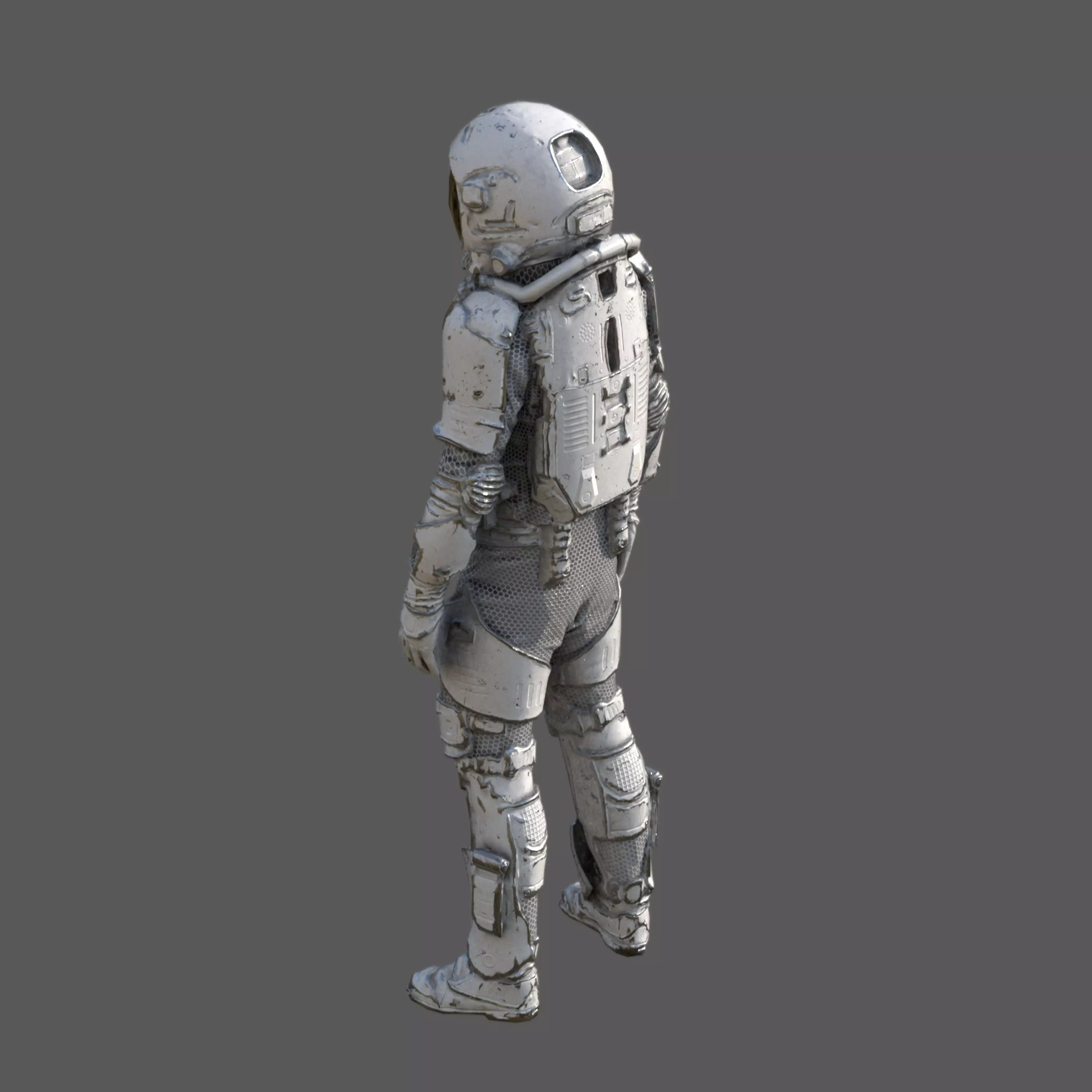 Futuristic Astronaut Space Suit - Low Poly Game-Ready 3D Model Low-poly 3D model_12