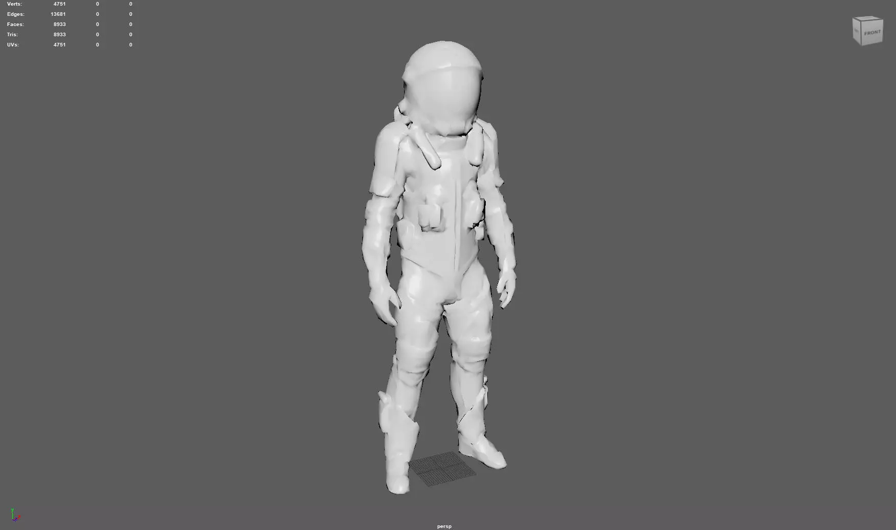 Futuristic Astronaut Space Suit - Low Poly Game-Ready 3D Model Low-poly 3D model_4