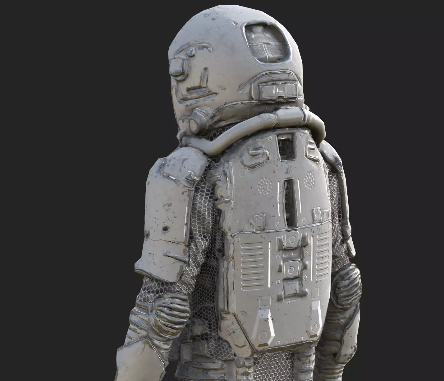 Futuristic Astronaut Space Suit - Low Poly Game-Ready 3D Model Low-poly 3D model_2