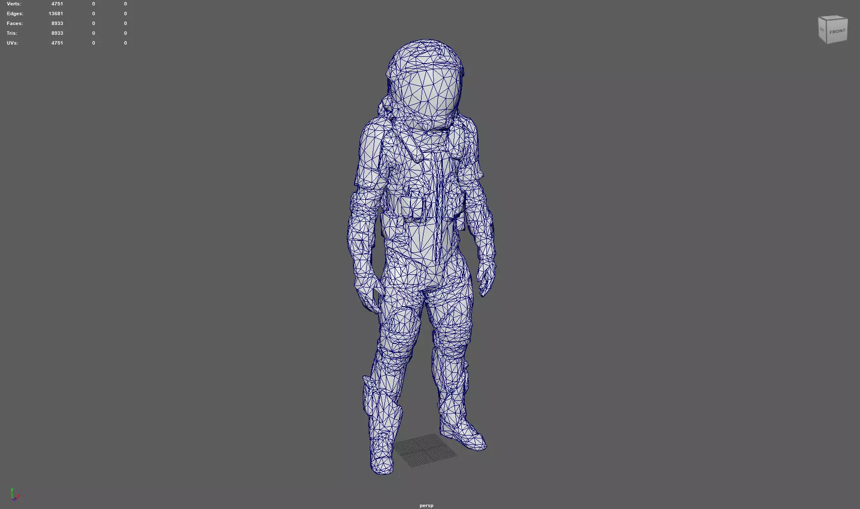 Futuristic Astronaut Space Suit - Low Poly Game-Ready 3D Model Low-poly 3D model_5