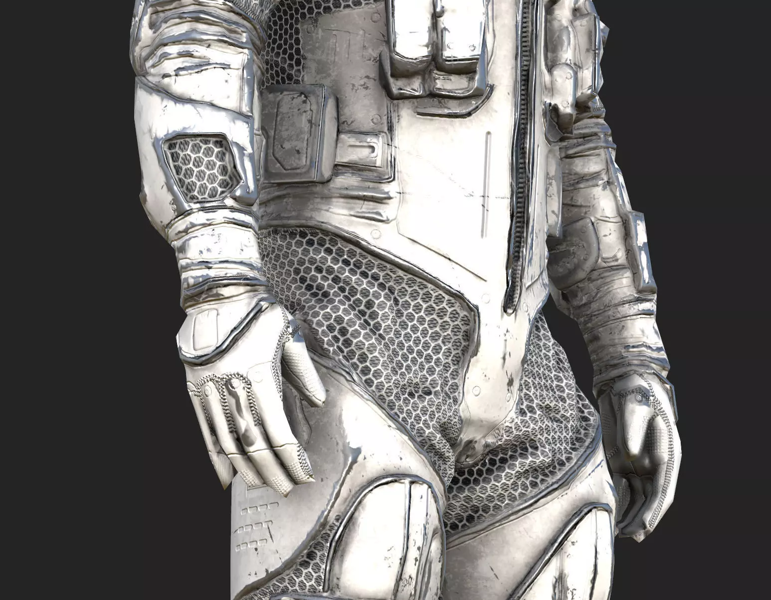 Futuristic Astronaut Space Suit - Low Poly Game-Ready 3D Model Low-poly 3D model_15