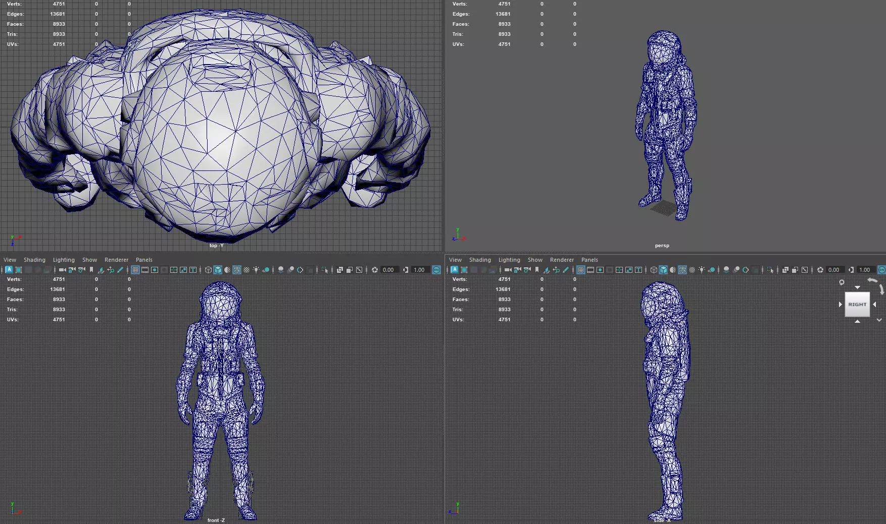 Futuristic Astronaut Space Suit - Low Poly Game-Ready 3D Model Low-poly 3D model_8