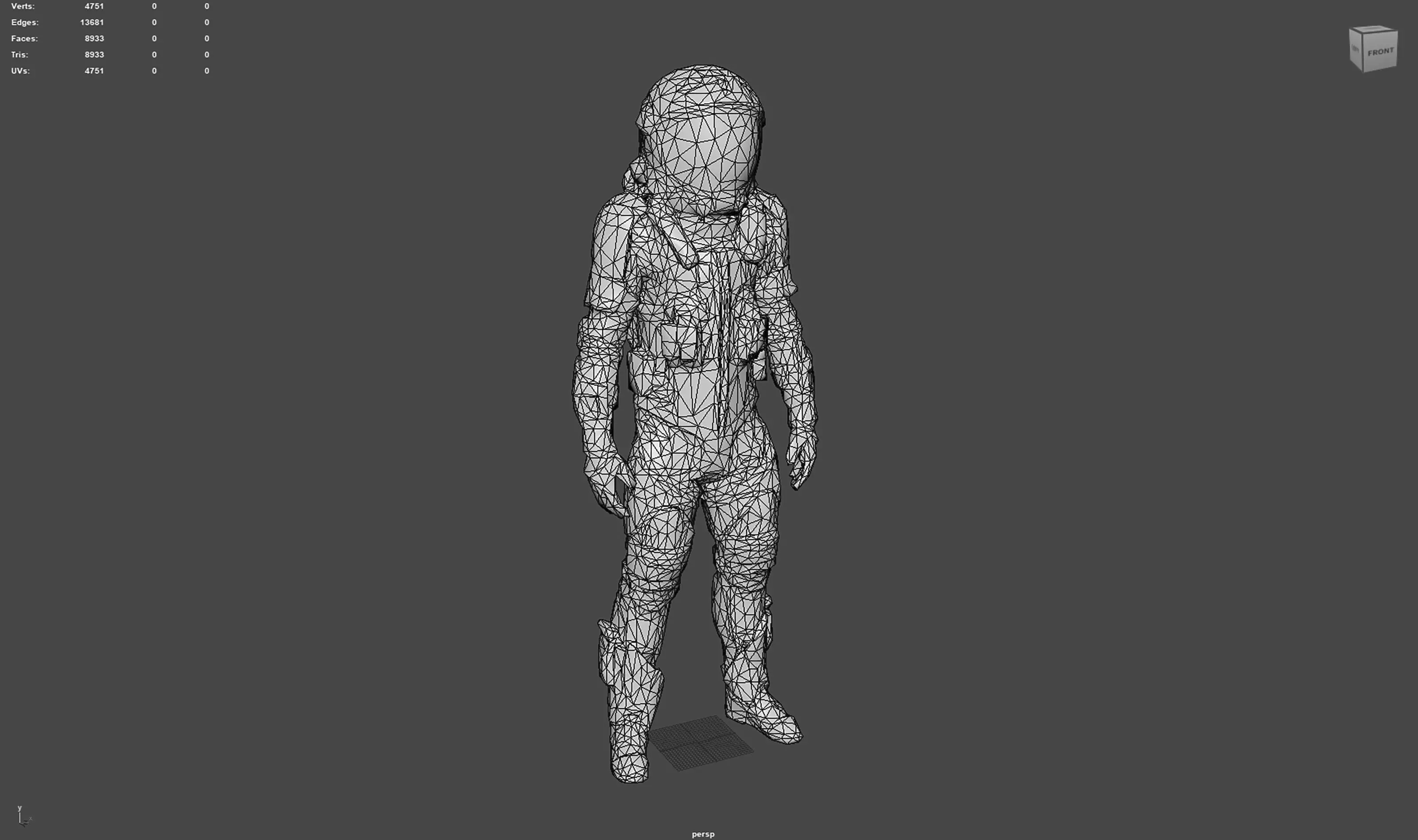Futuristic Astronaut Space Suit - Low Poly Game-Ready 3D Model Low-poly 3D model_17