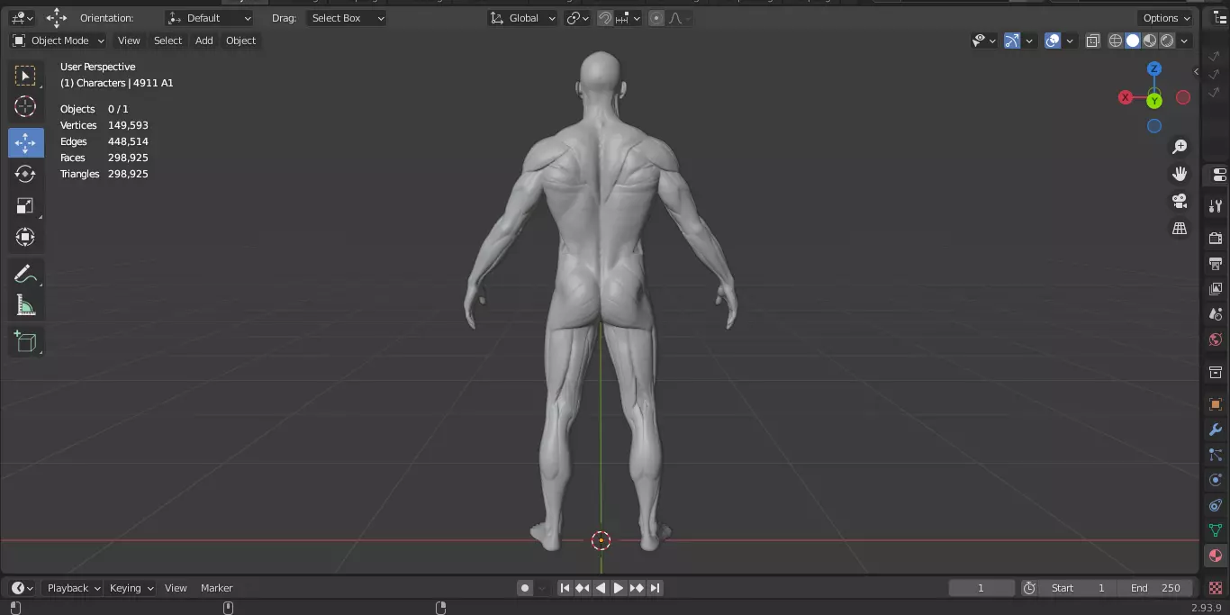 Ecorche Male Musclenames Anatomy 3D model_16