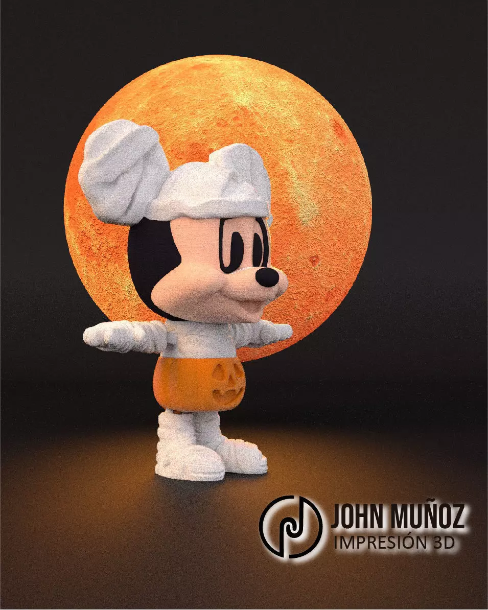 Mickey Mouse Mommy - Articulated Version and Keychain 3D print model_3