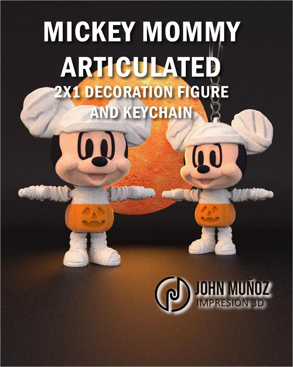 Mickey Mouse Mommy - Articulated Version and Keychain 3D print model_0