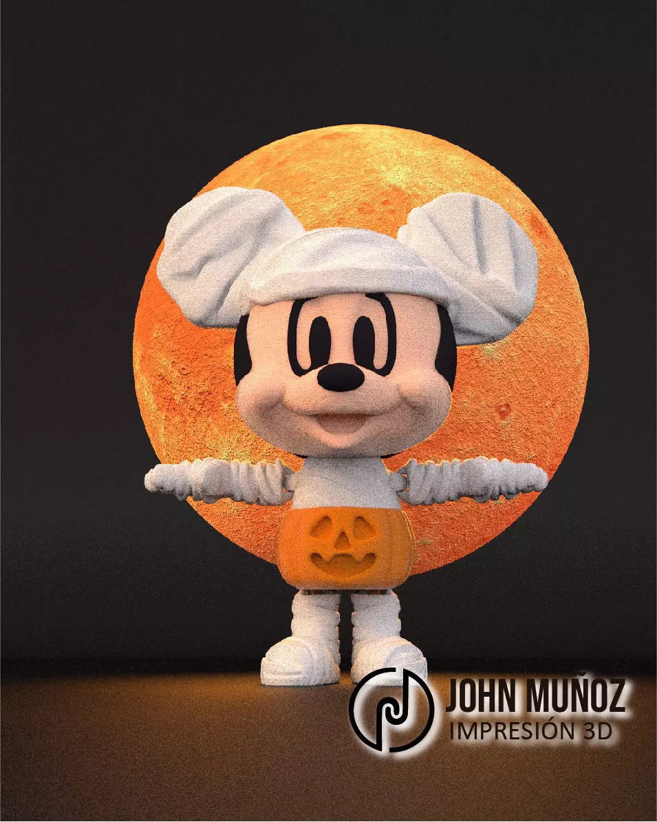 Mickey Mouse Mommy - Articulated Version and Keychain 3D print model_2